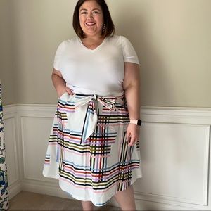 ELOQUII Tie Waist Midi Skirt Size 26